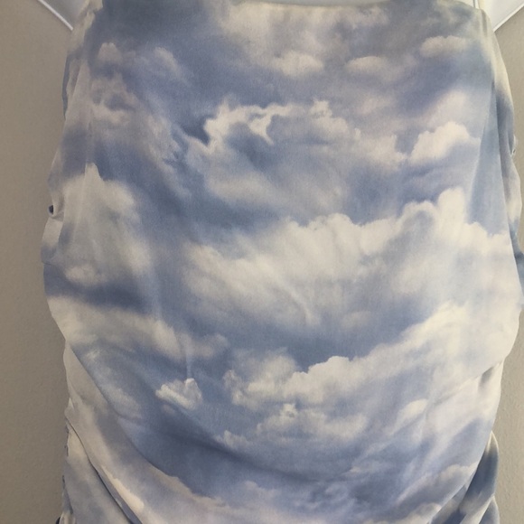 WeWoreWhat Ronnie in Clouds Powder Blue Ruched Lined Revolve Bodycon Mini Dress - Picture 5 of 16